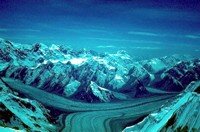 glacier from helicopter