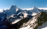 Kashkasuu and Piramida Peaks in The Karavshin gorge 