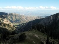 View to the South from Moldo Ashu Pass. In the Ak-Talaa district - to the south-west of Son Kul