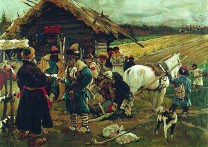 A Peasant Leaving His Landlord on Yuri's Day - by Sergei Ivanov