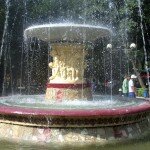 Fountain at the center of Panfilov Park