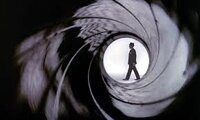 The trademark shot from the opening credits of the Bond films 
