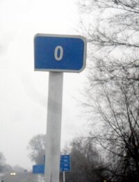 The new style of distance marker.