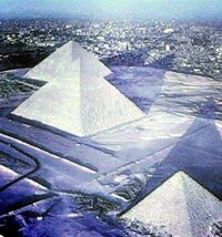 Pyramids in the snow