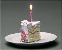 A lice of Birthday Cake