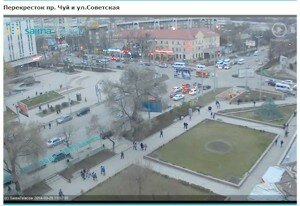 The intersection at Prospect Chui and Sovietskaya 