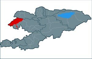 The Chatkal valley - marked in Red