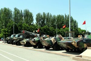 Mew Military equipment on parade in Ala Too Square
